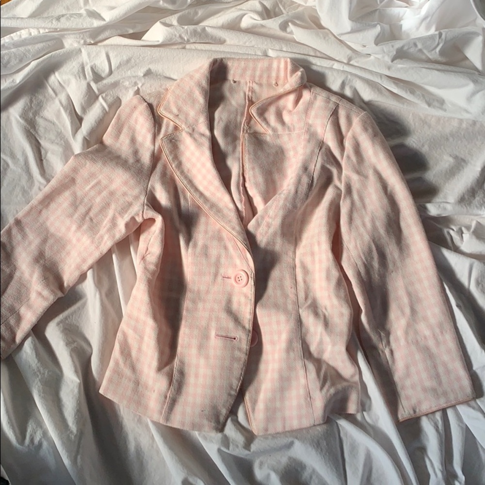 Clueless style pink plaid jacket